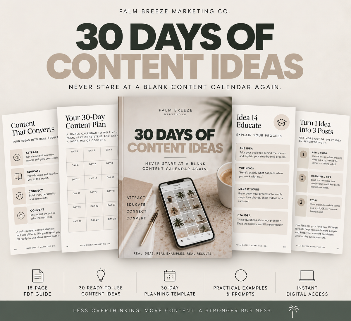 Instant Download | 30 Days of Content Ideas
